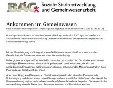 bag ankommen im gemeinwesen